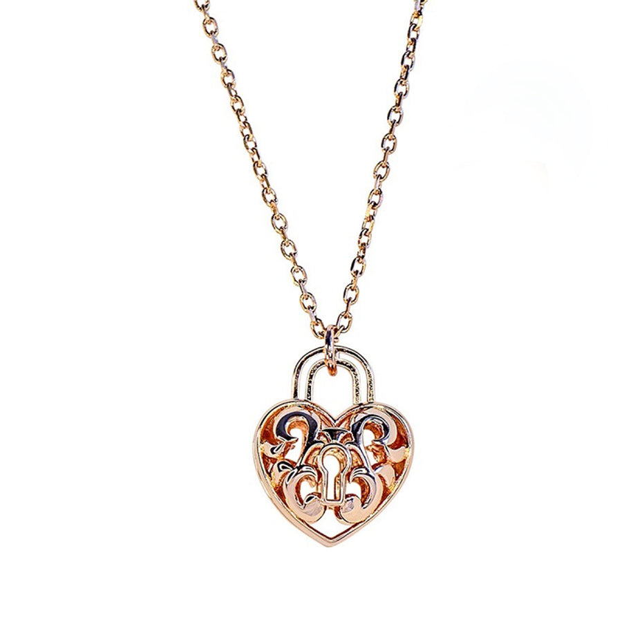 Amrita Court Heart Lock Aroma Necklace + Purify Essential Oil 10ml Pk