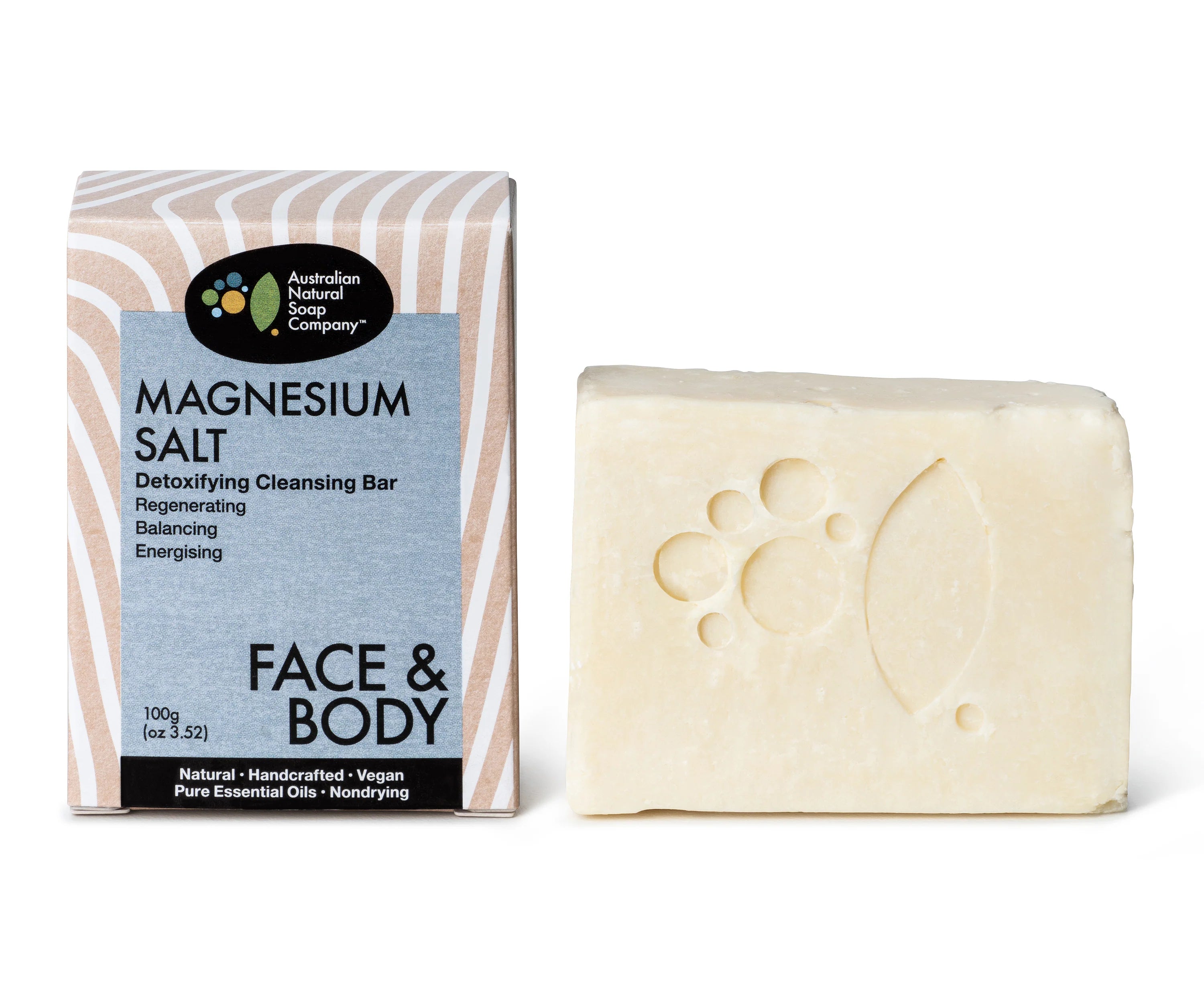 Australian Natural Soap Company Magnesium Salt Detoxifying Cleanser 100g-The Living Co.