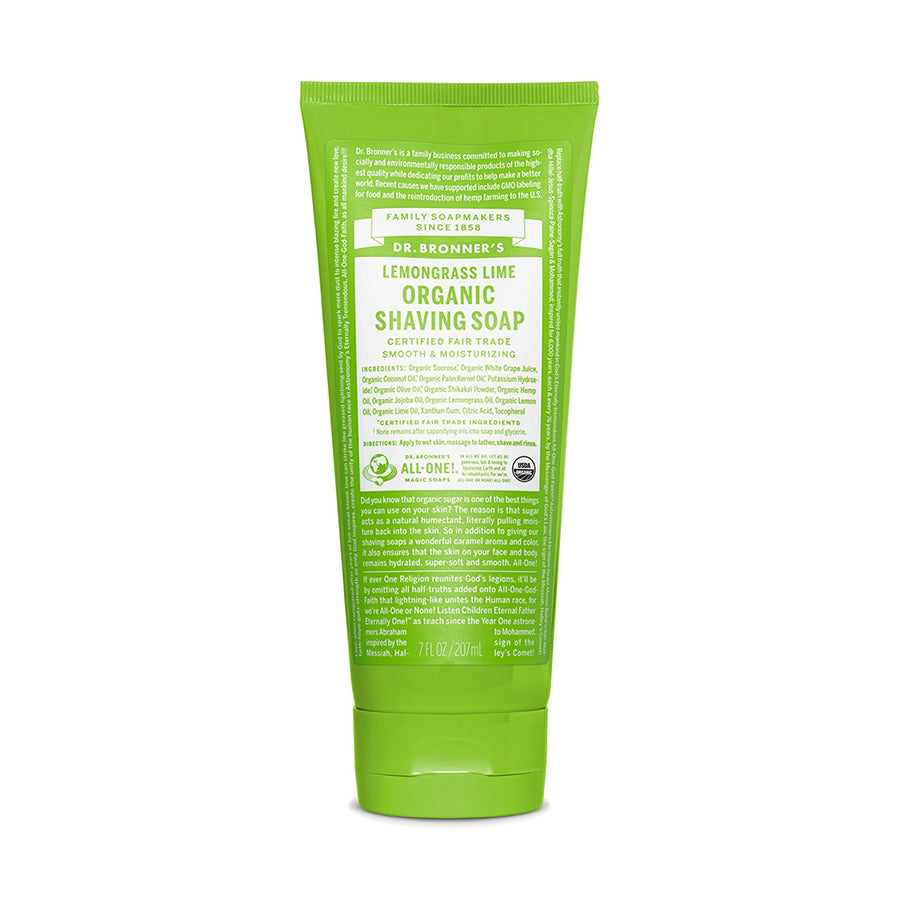 Dr. Bronner's Shaving Soap Lemongrass Lime-The Living Co.