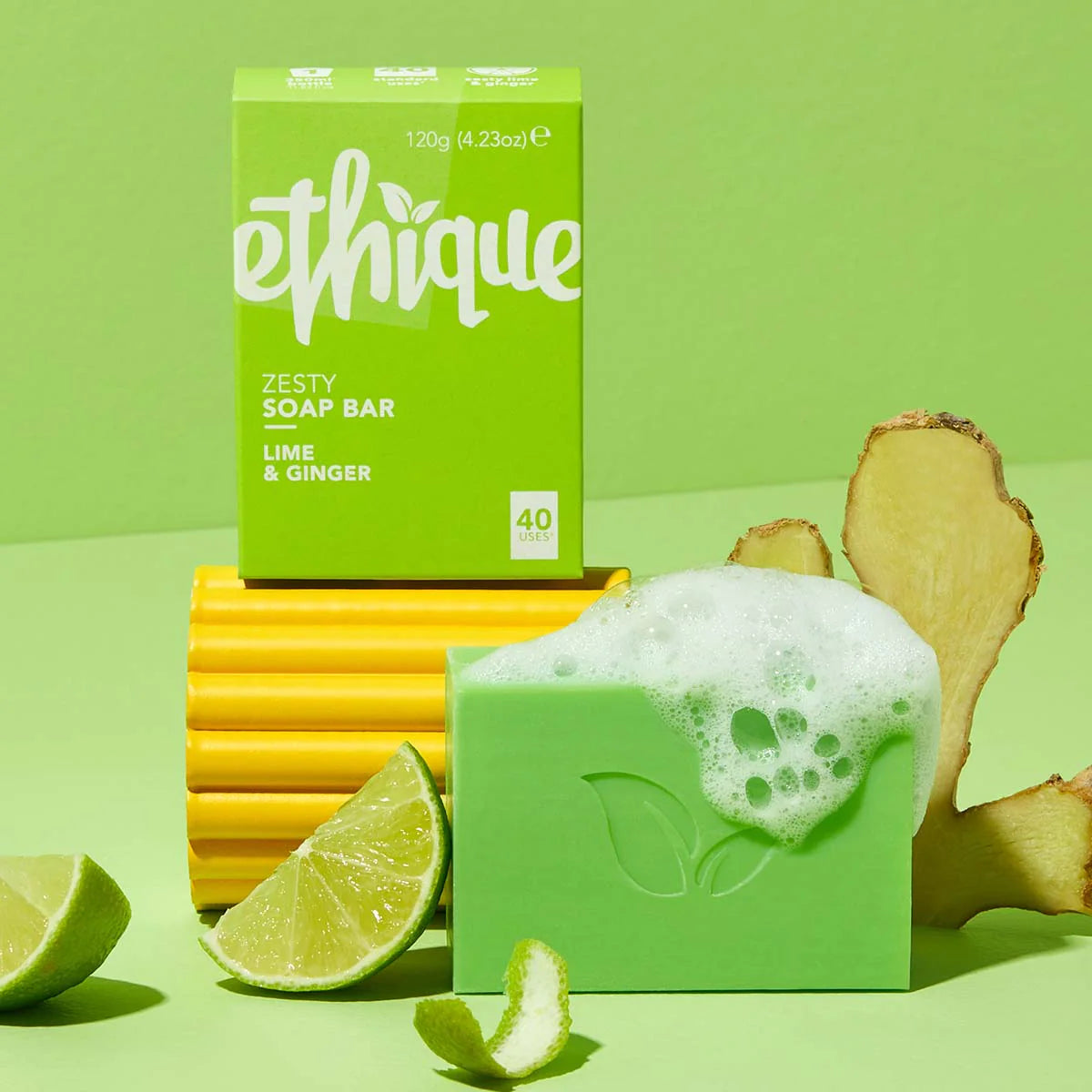 Ethique Zesty Lime & Ginger Soap Bar-The Living Co.