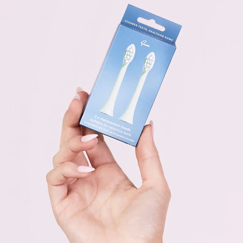 Gem Electric Toothbrush Replacement Heads Mint 2pk