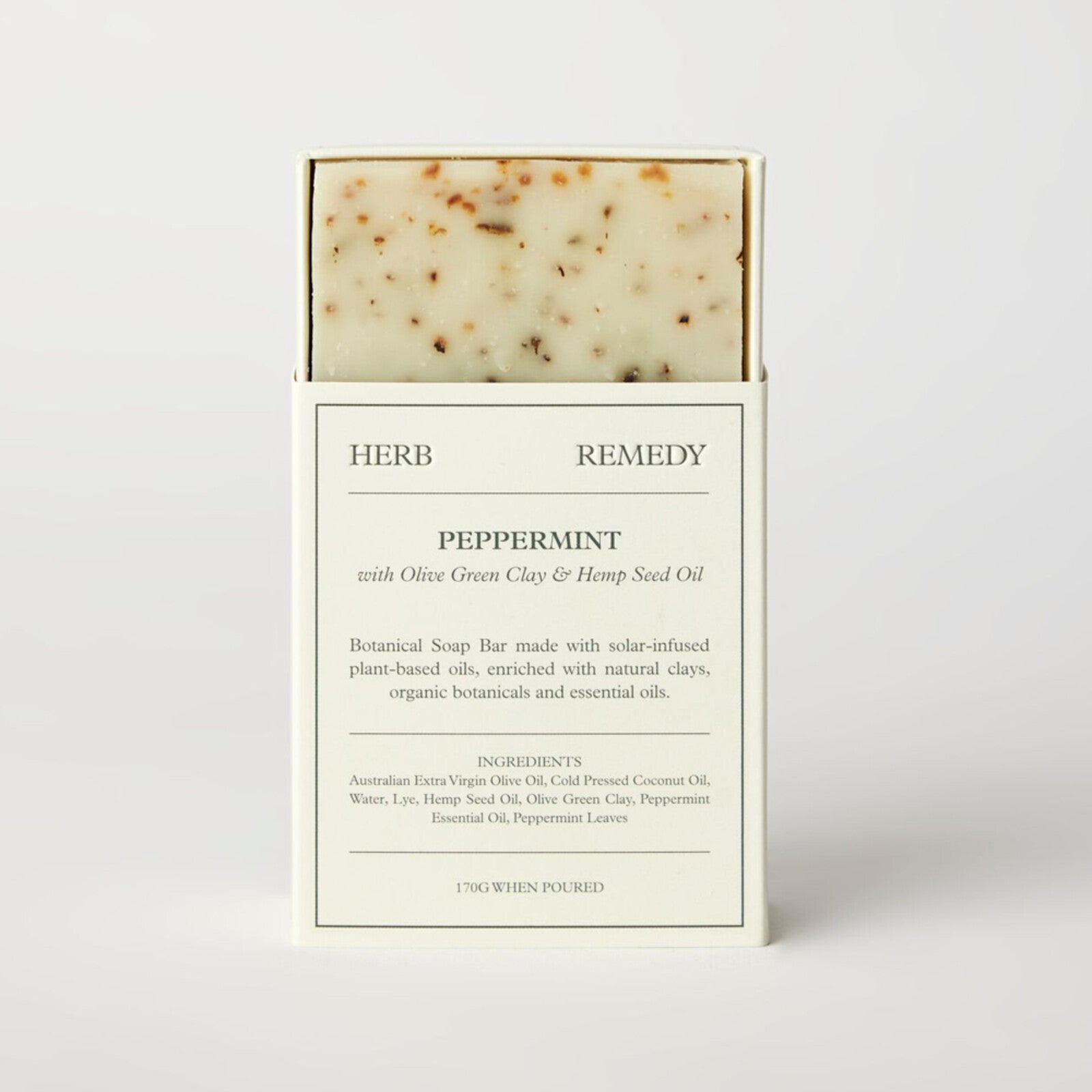 Herb Remedy Peppermint with Olive Green Clay & Hemp Seed Oil Soap