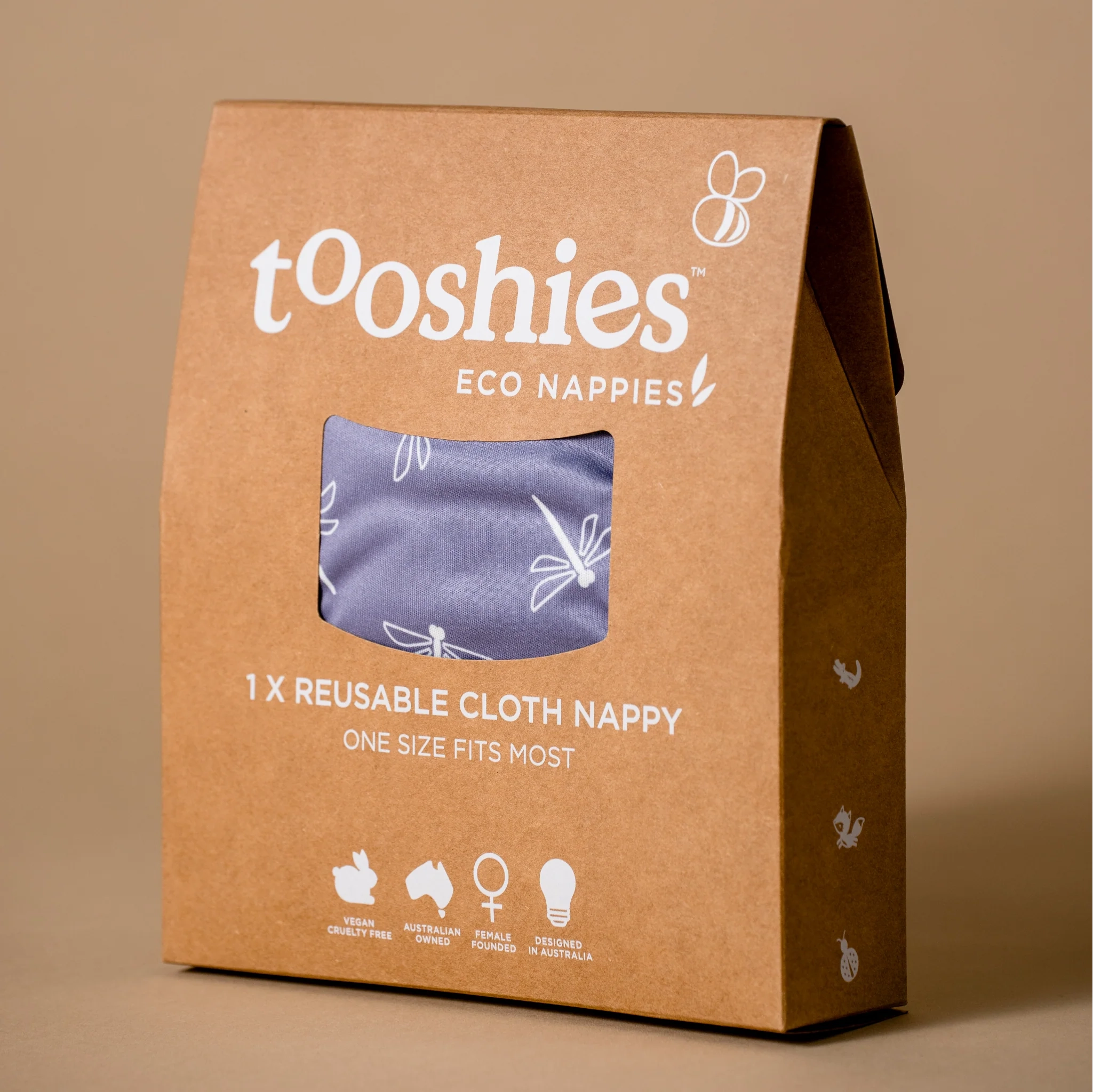 Tooshies Reusable Cloth Nappies 4 Pack