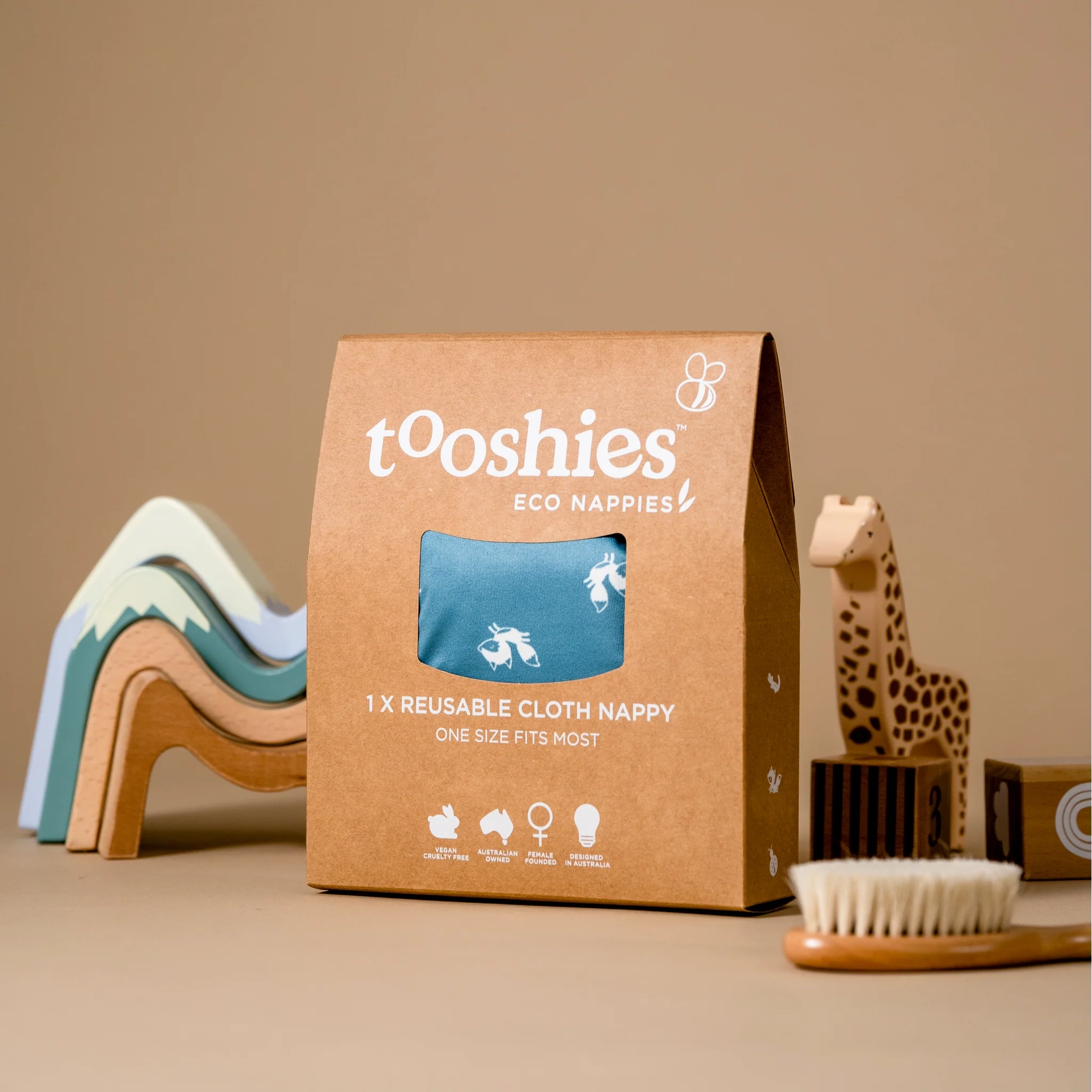 Tooshies Reusable Cloth Nappies 4 Pack