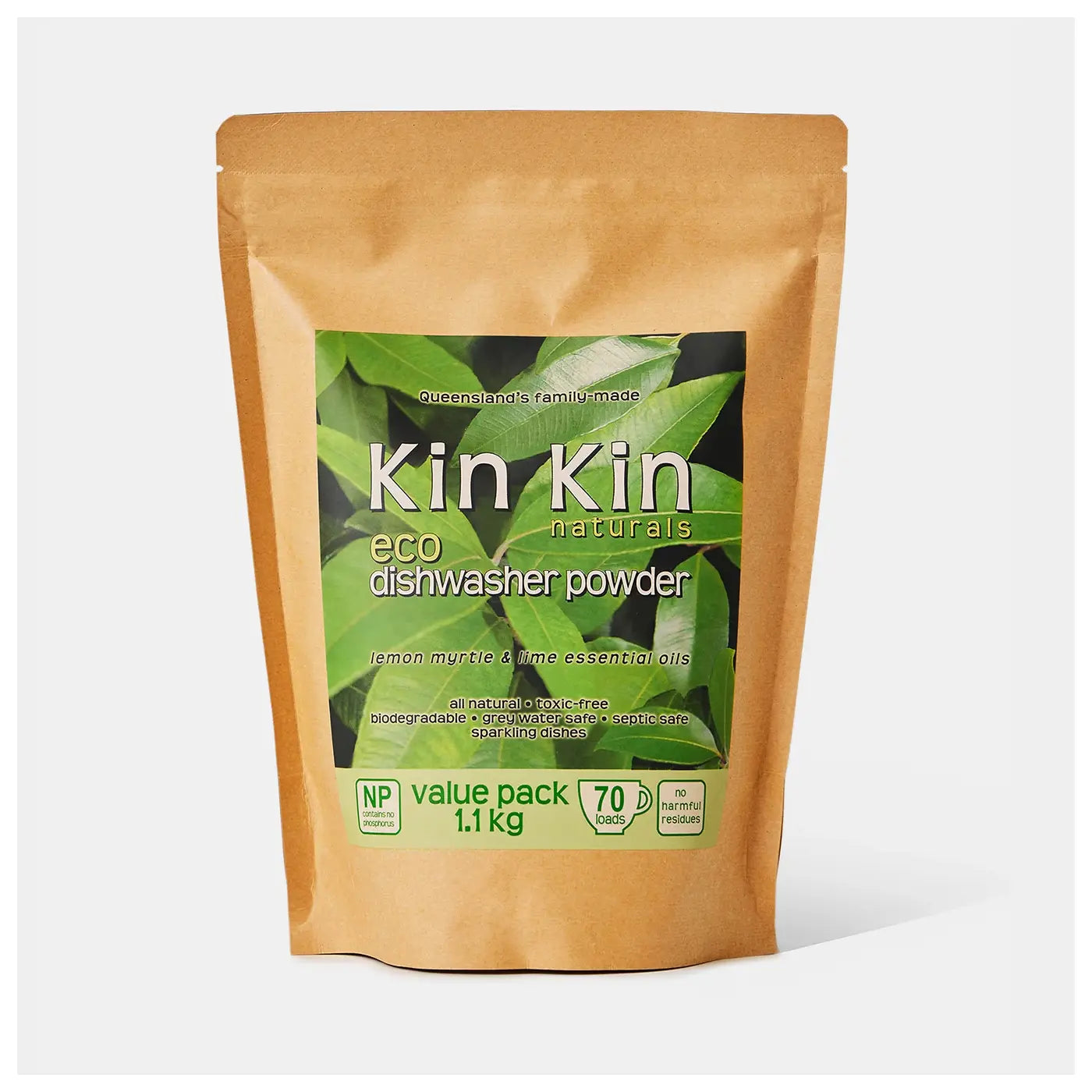 Kin Kin Naturals Dishwasher Powder Lemon Myrtle & Lime 1.1kg