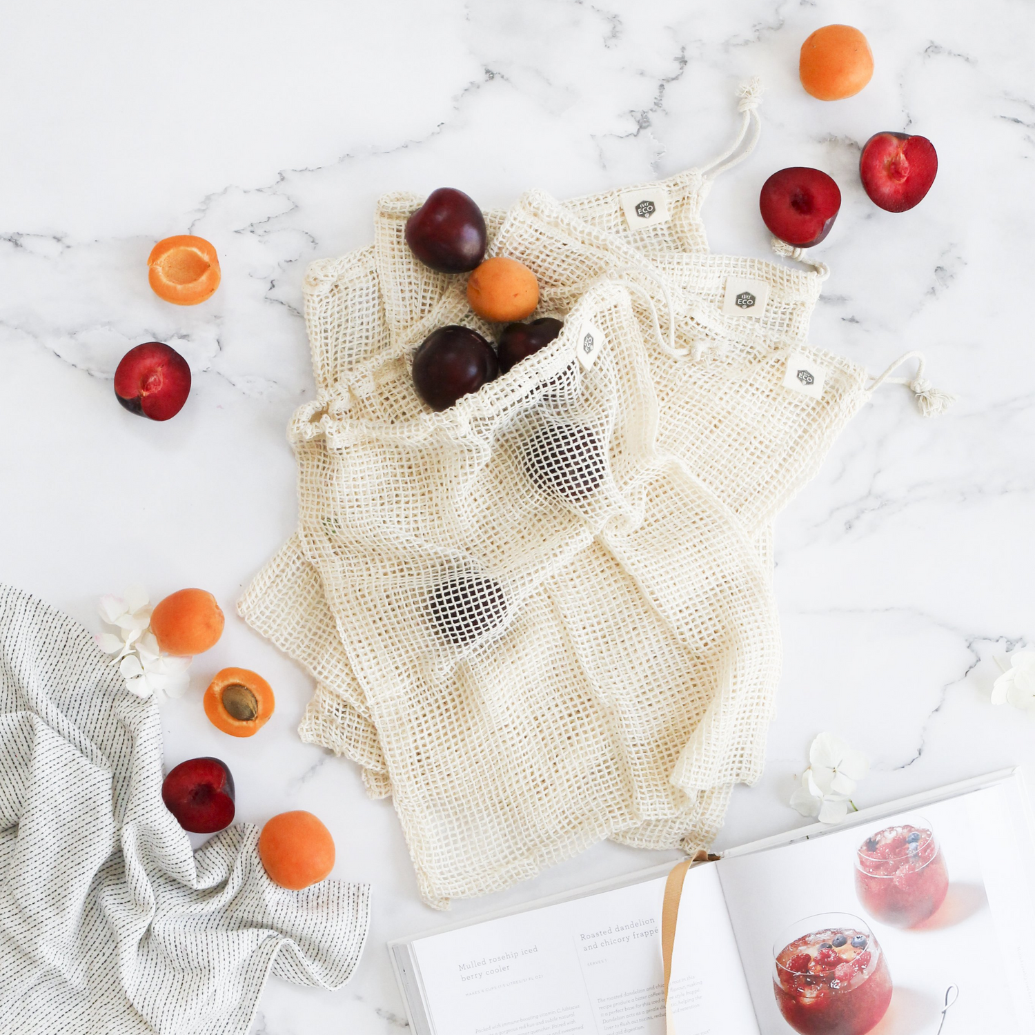 Ever Eco Organic Cotton Net Produce Bags 4pk