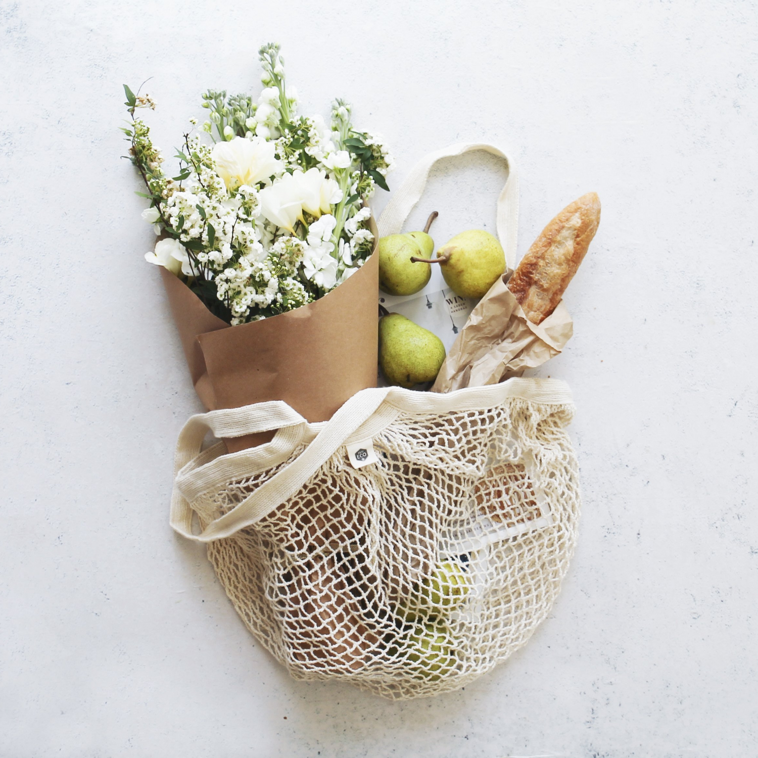 Ever Eco Organic Cotton Net Tote Bag - Long Handle