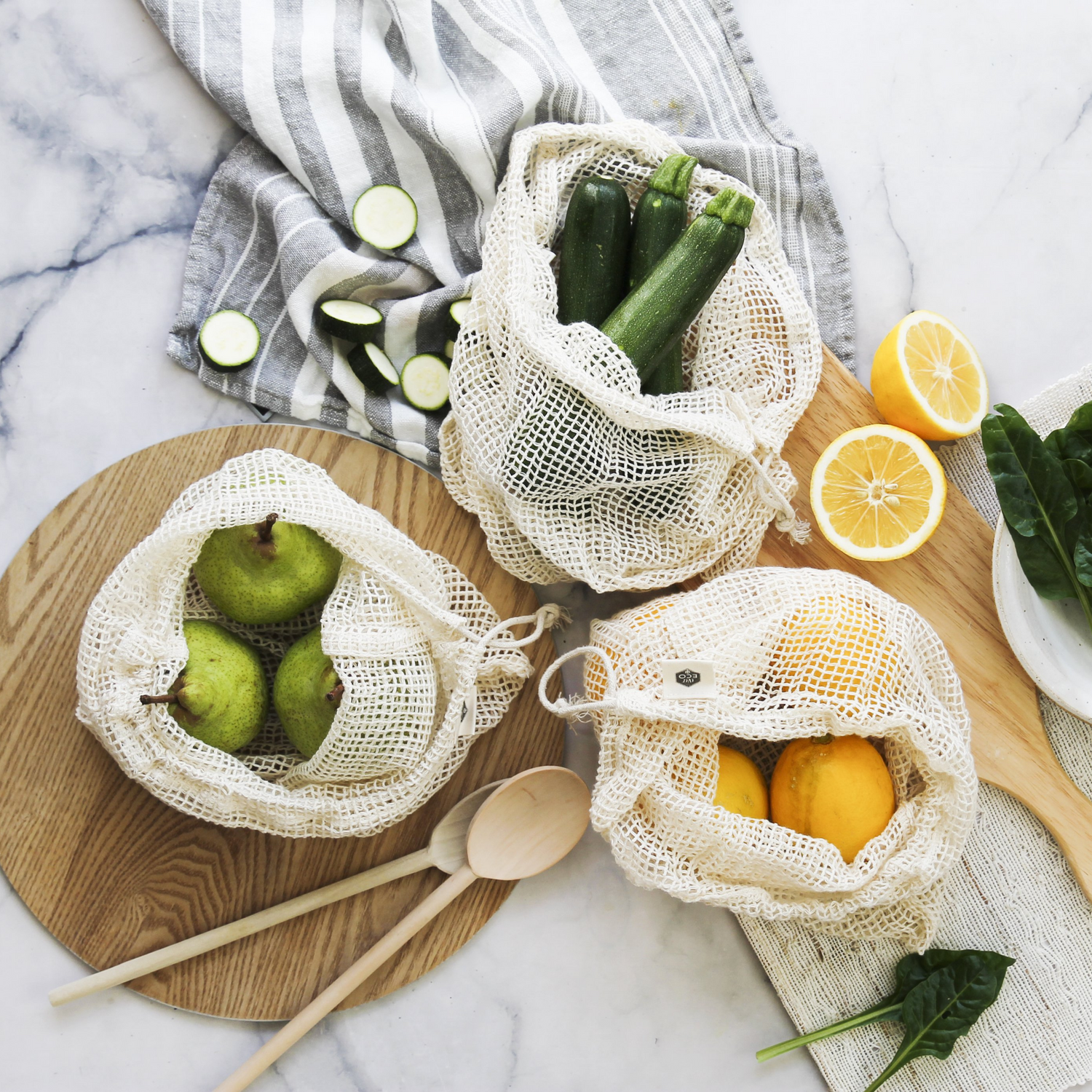 Ever Eco Organic Cotton Net Produce Bags 4pk