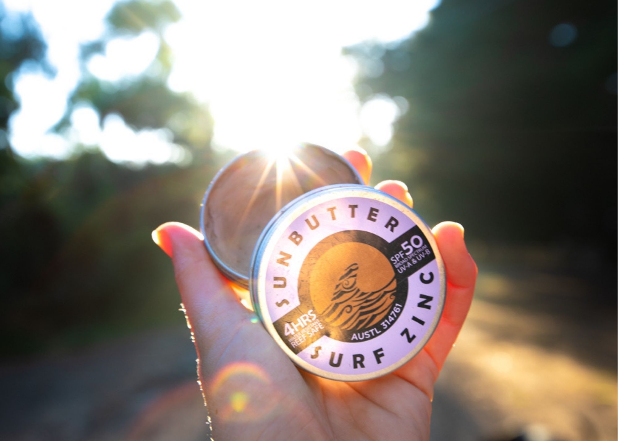 Sunbutter Skincare Sunscreen Surf Zinc Tan SPF 50 Tin 70g
