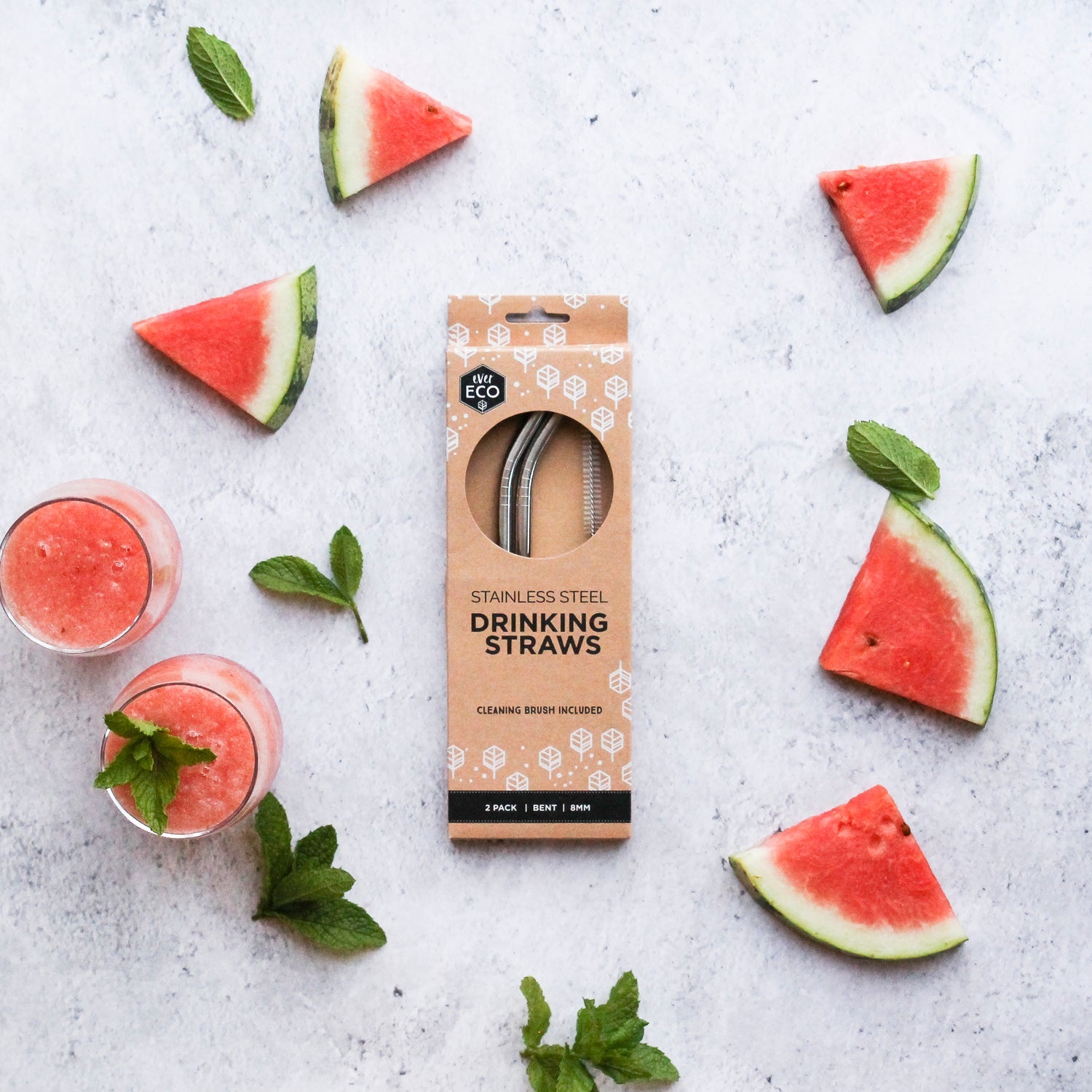 Ever Eco Stainless Steel Straws Bent - 2pk