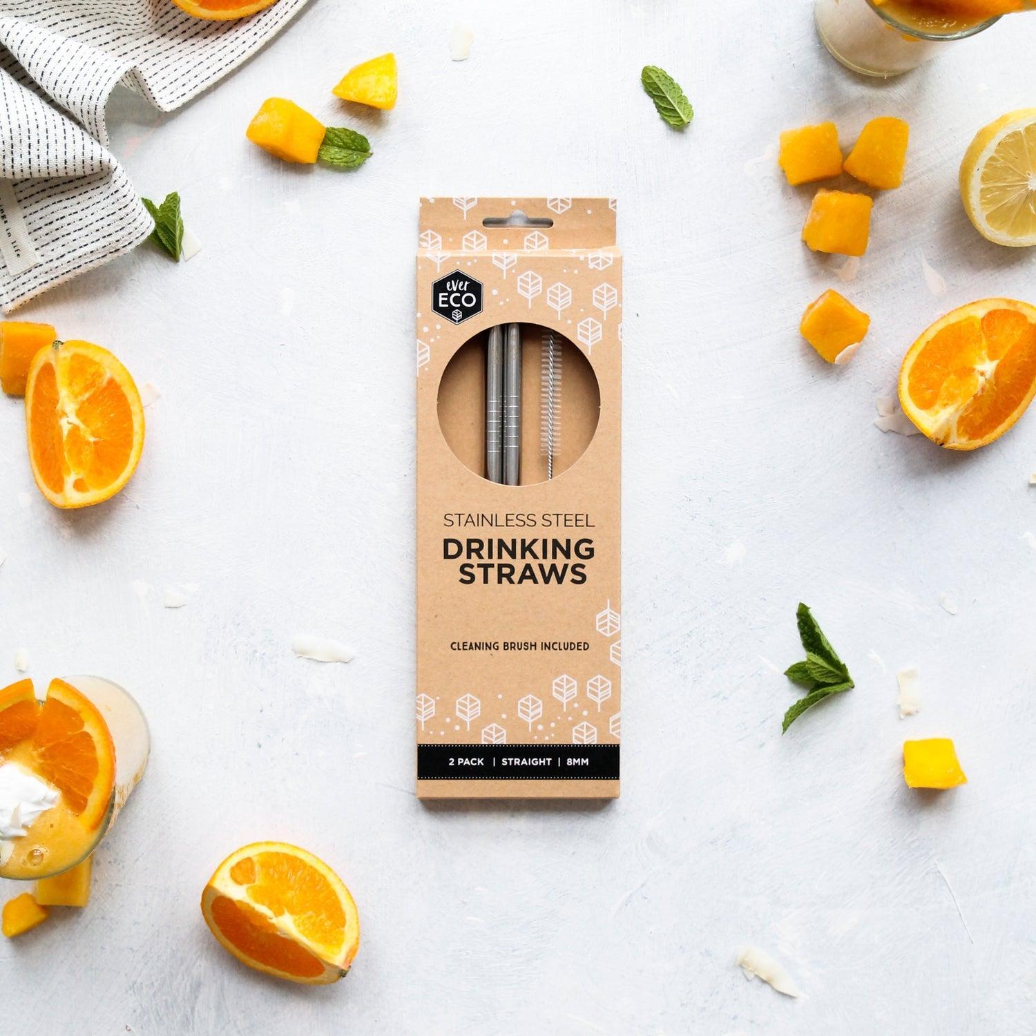 Ever Eco Stainless Steel Straws Straight - 2pk