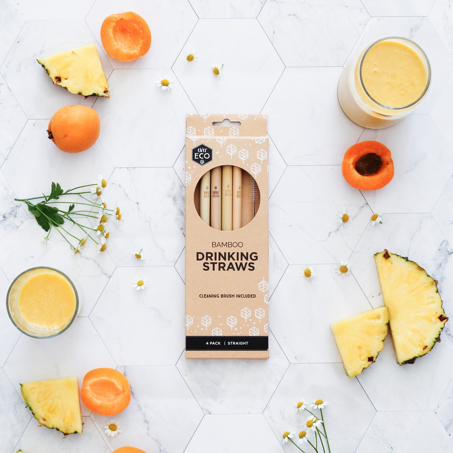 Ever Eco Bamboo Straws 4pk