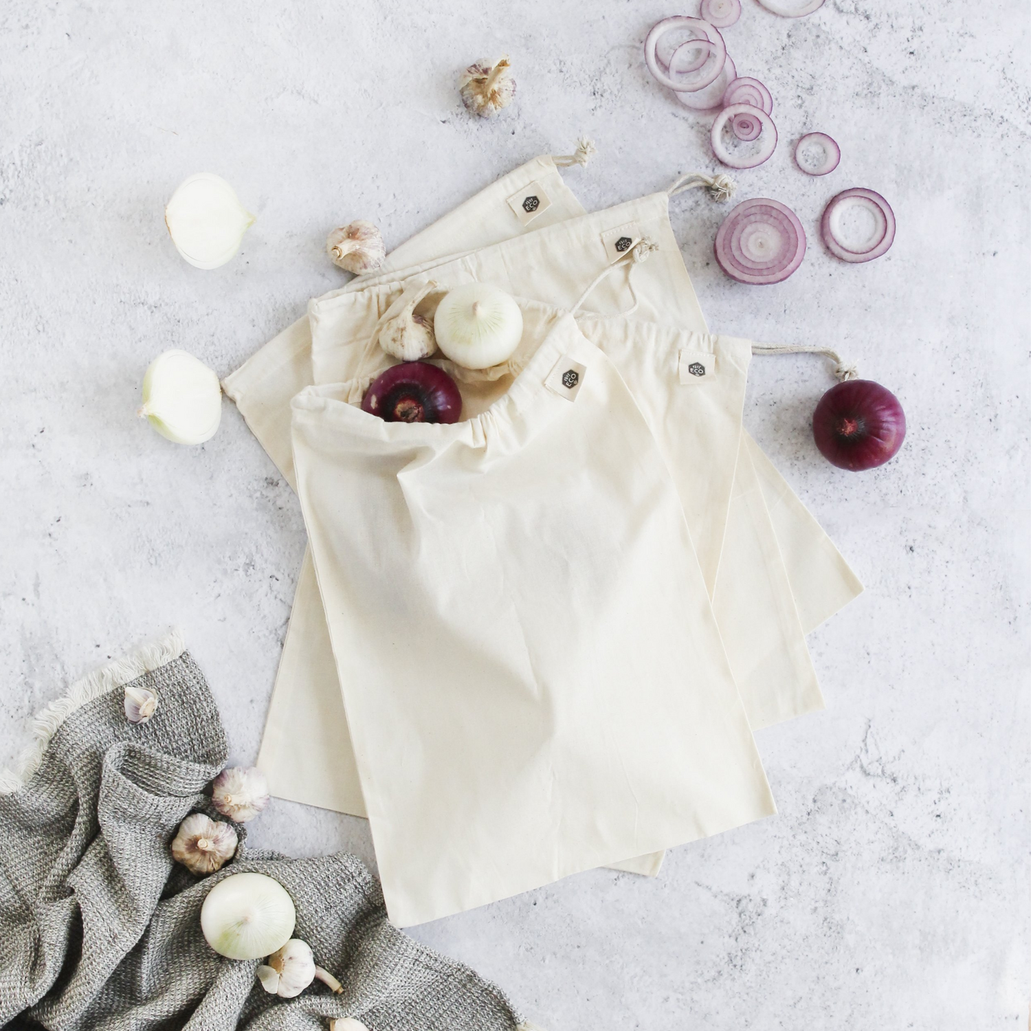 Ever Eco Organic Cotton Muslin Produce Bags 4pk