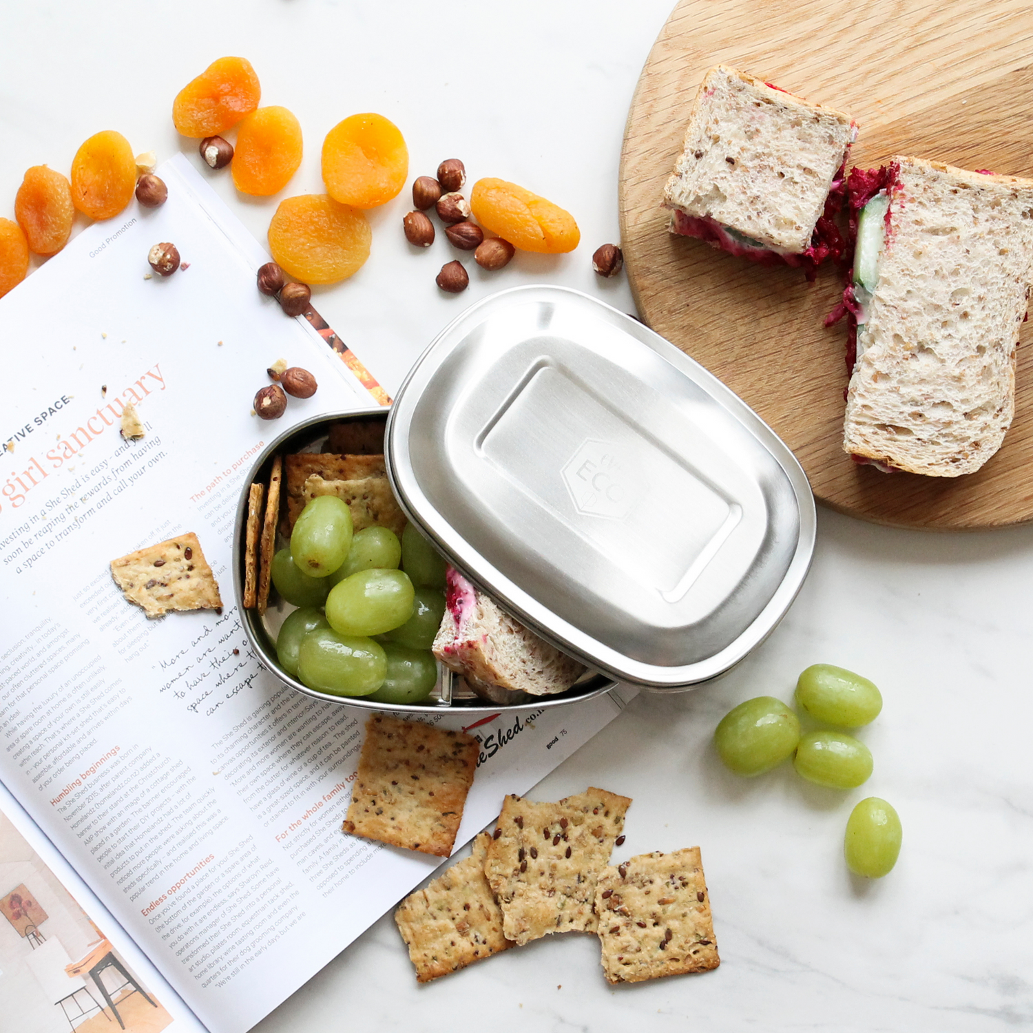 Ever Eco Stainless Steel Bento Snack Box 2 Compartments