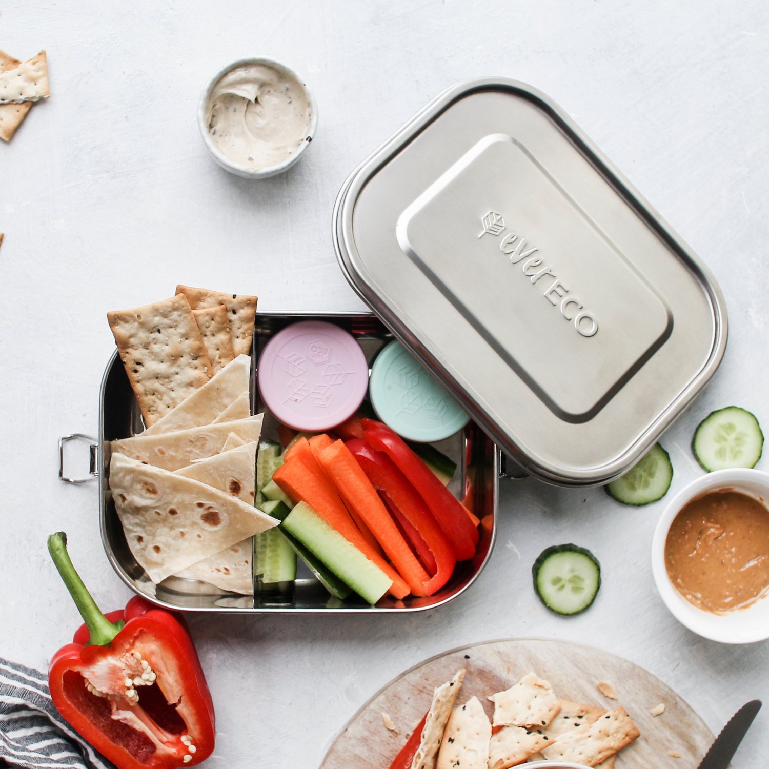 Ever Eco Stainless Steel Mini Containers 3 x 60ml