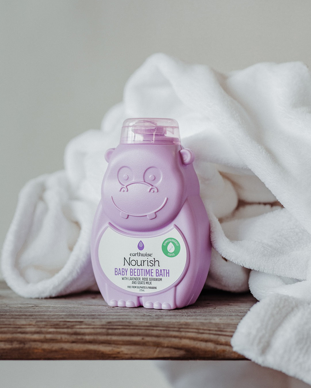 Earthwise Nourish Hippo Baby Bedtime Bath 275ml-The Living Co.