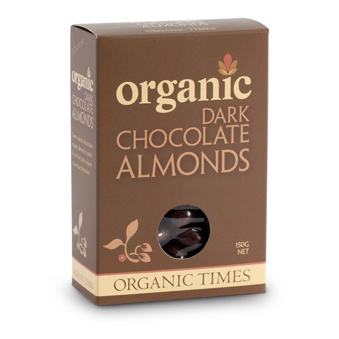 Organic Times Dark Chocolate Almonds 150g