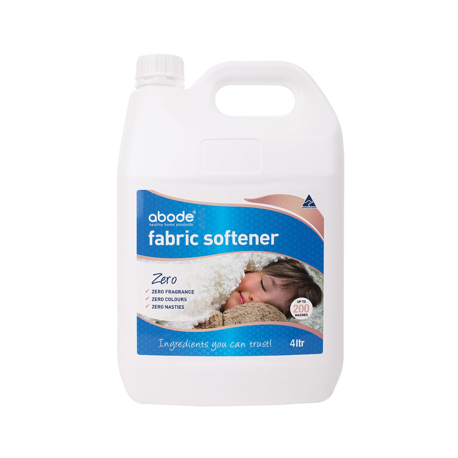 Abode Fabric Softener Zero Fragrance Free 4L-The Living Co.