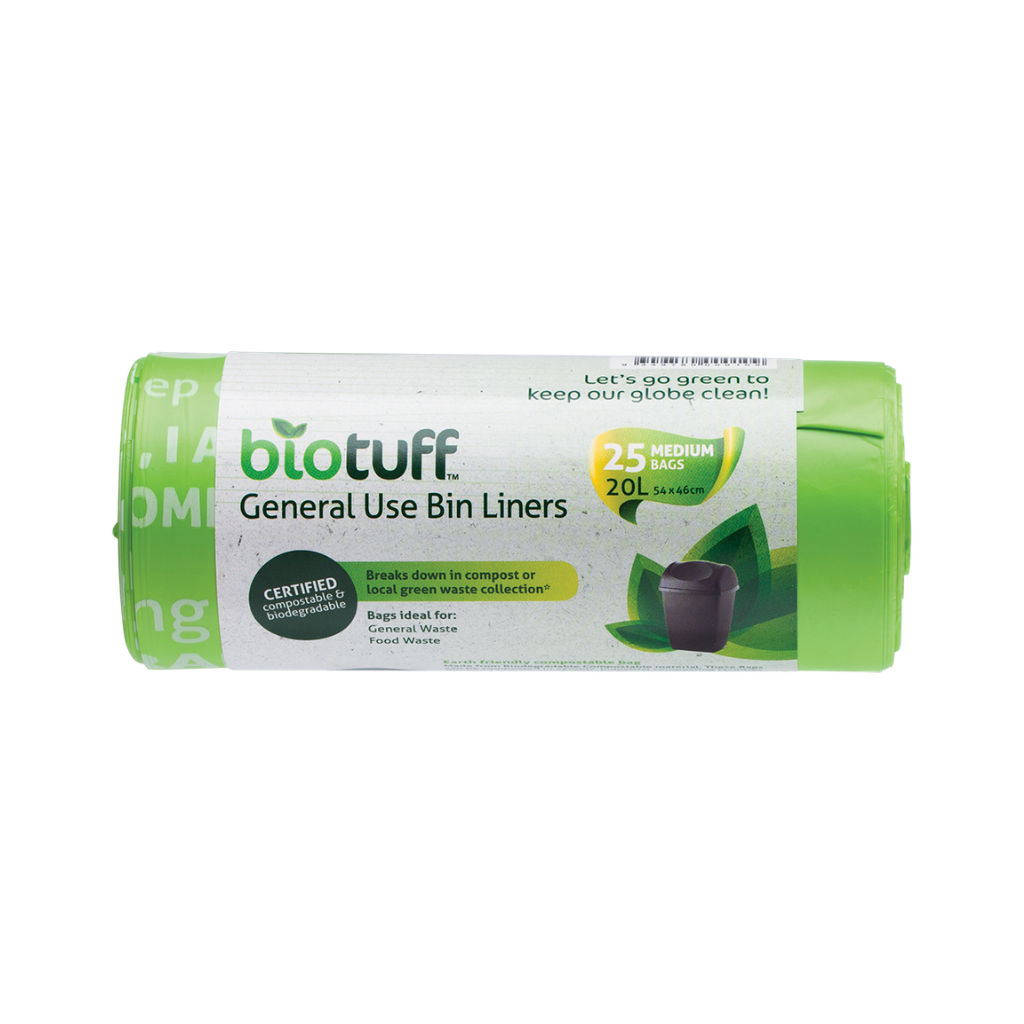 Biostuff General Use Bin Liners Medium Bags 20L - 25pk-The Living Co.