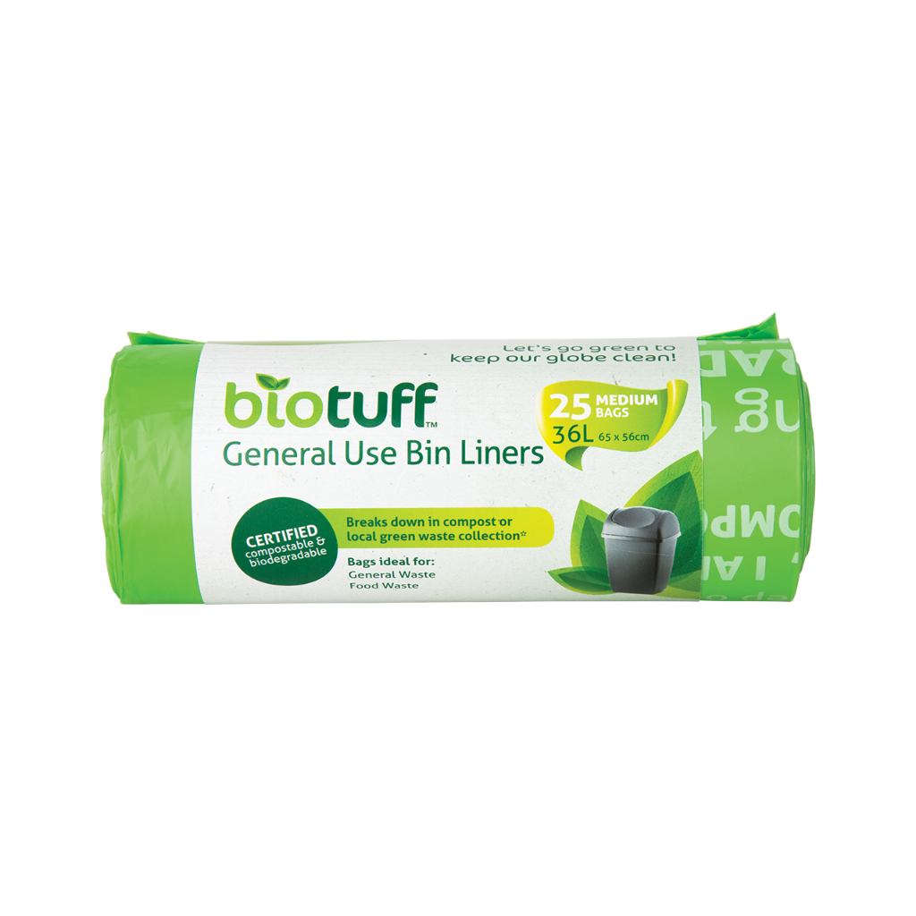 Biotuff General Use Bin Liners Medium Bags 36L - 25pk