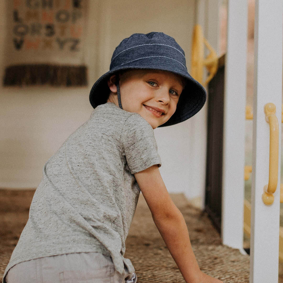 Bedhead Kids Classic Bucket Sun Hat - Denim-The Living Co.