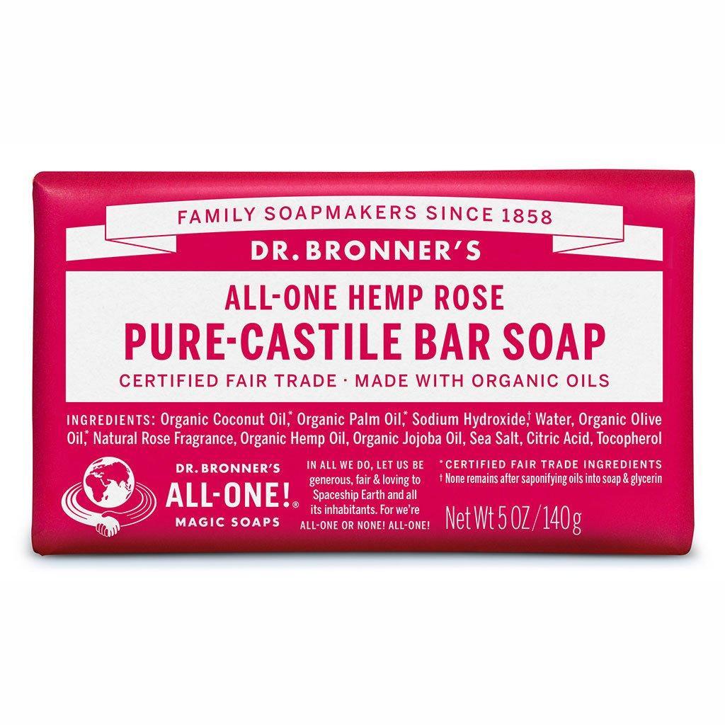 Dr. Bronner's Pure Castile Bar Soap Rose 140g
