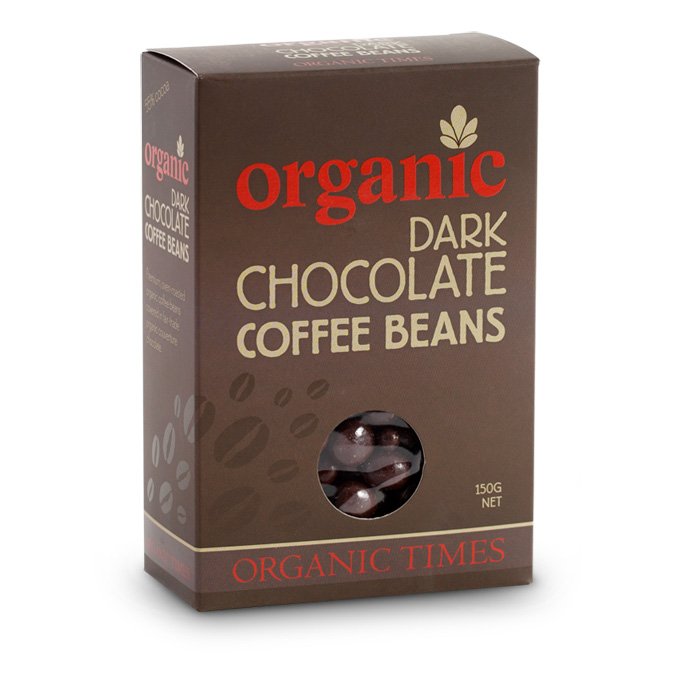 Organic Times Dark Chocolate Coffee Beans 150g-The Living Co.
