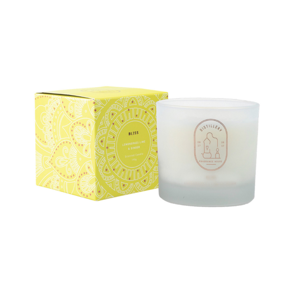 Distillery Fragrance House Soy Candle Bliss (Lemongrass Lime & Ginger) 190g-The Living Co.