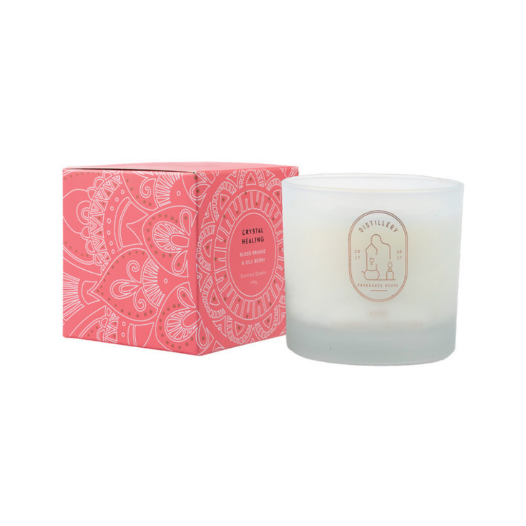 Distillery Fragrance House Soy Candle Crystal Healing (Blood Orange & Goji Berry) 190g