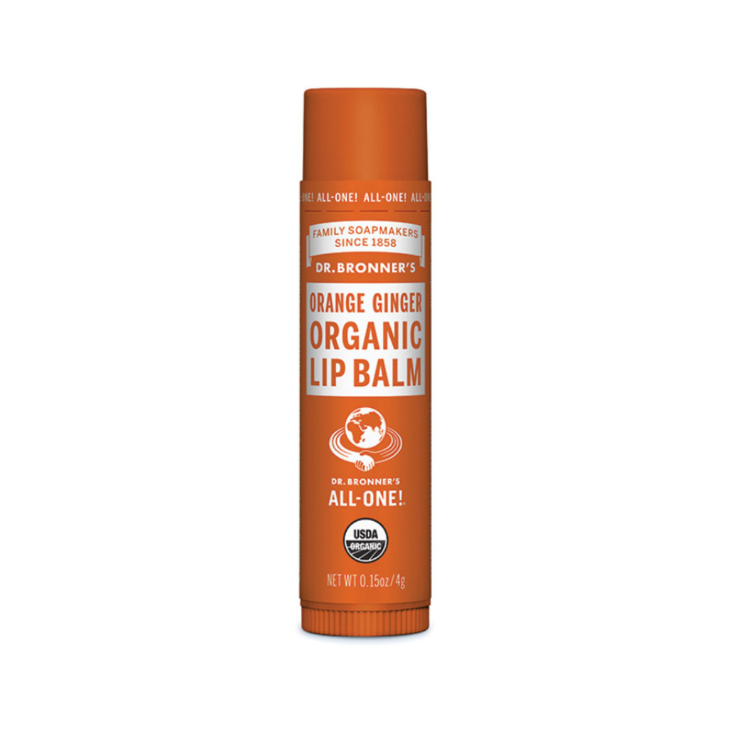 Dr. Bronner's Organic Lip Balm Orange Ginger 4g-The Living Co.