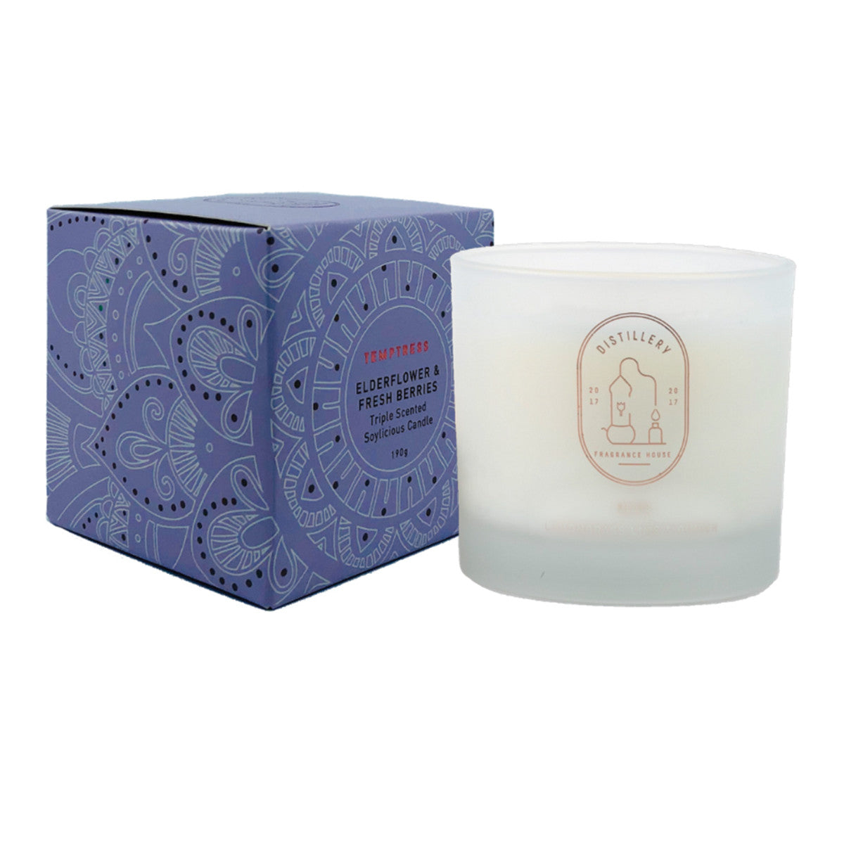 Distillery Fragrance House Soy Candle Temptress (Elderflower & Fresh Berries)-The Living Co.