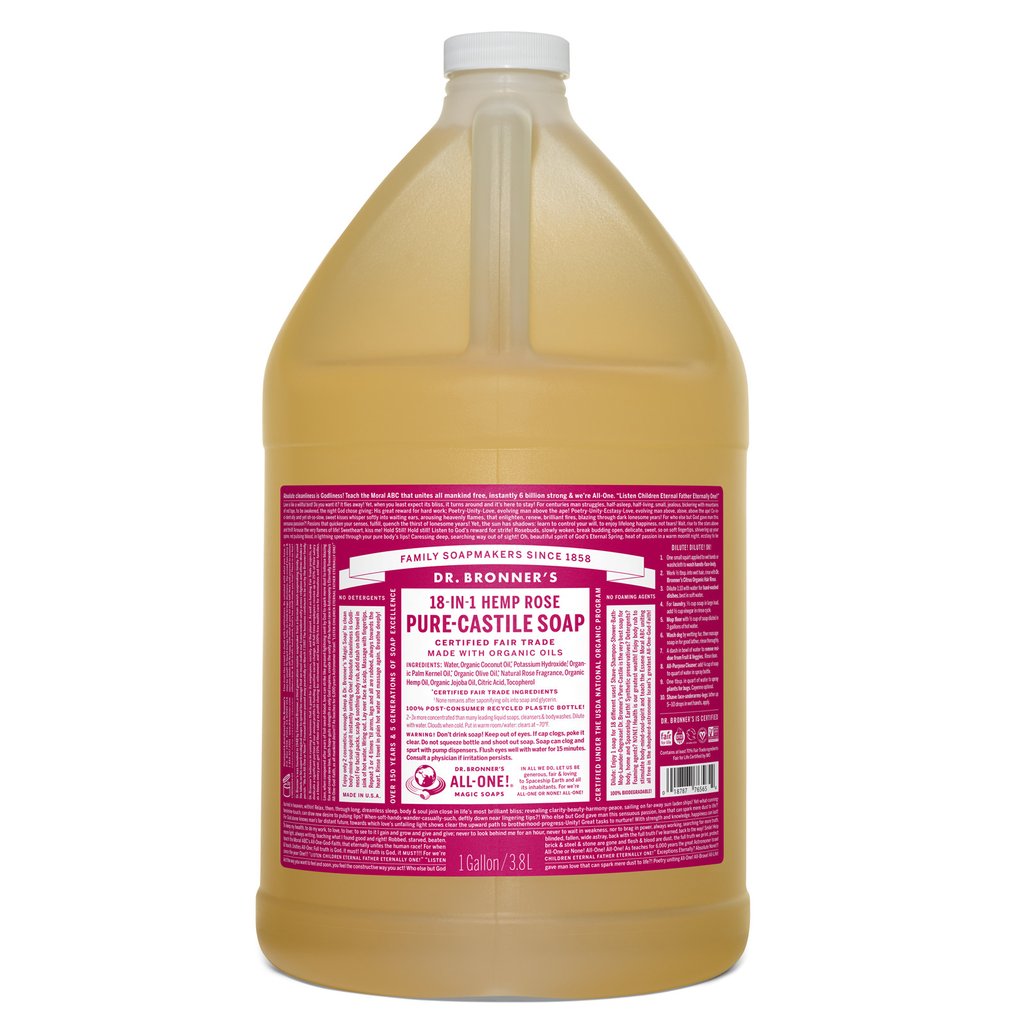 Dr. Bronner's Pure-Castile Liquid Soap Rose-The Living Co.