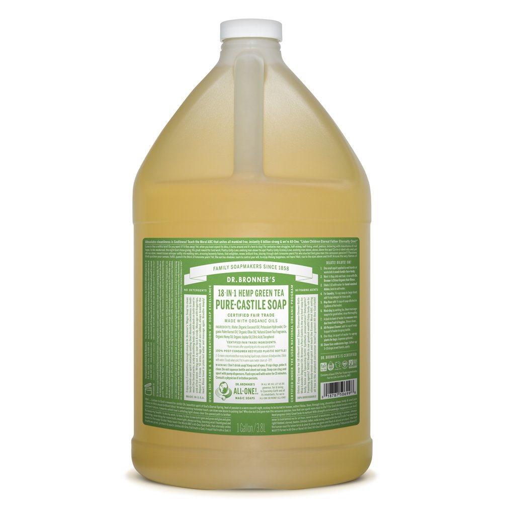 Dr. Bronner's Pure-Castile Liquid Soap Green Tea-The Living Co.