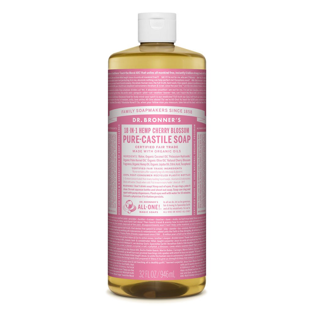 Dr. Bronner's Pure-Castile Liquid Soap Cherry Blossom-The Living Co.