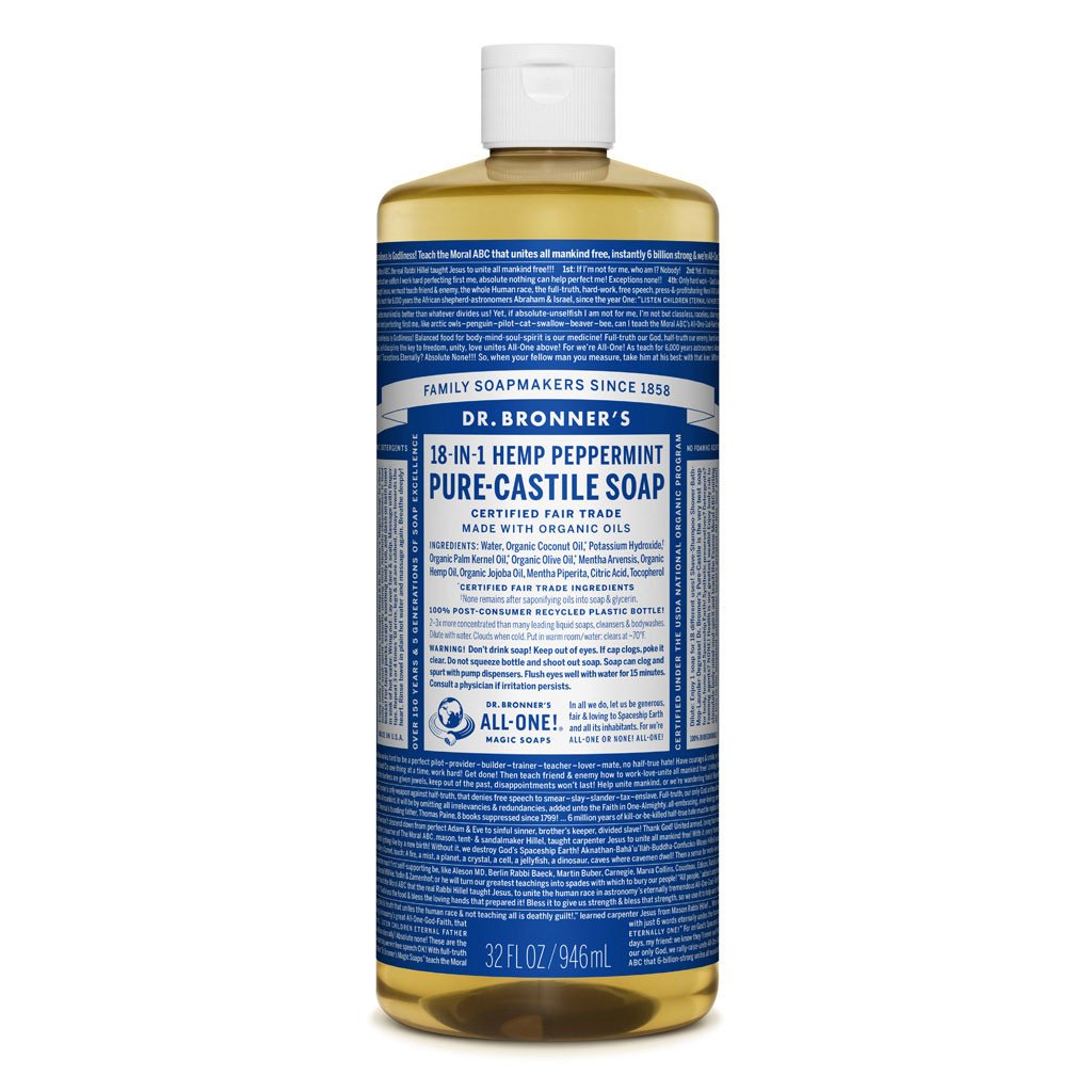 Dr. Bronner's Pure-Castile Liquid Soap Peppermint-The Living Co.