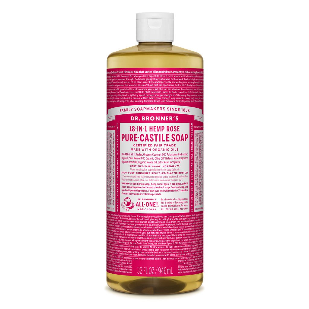 Dr. Bronner's Pure-Castile Liquid Soap Rose-The Living Co.