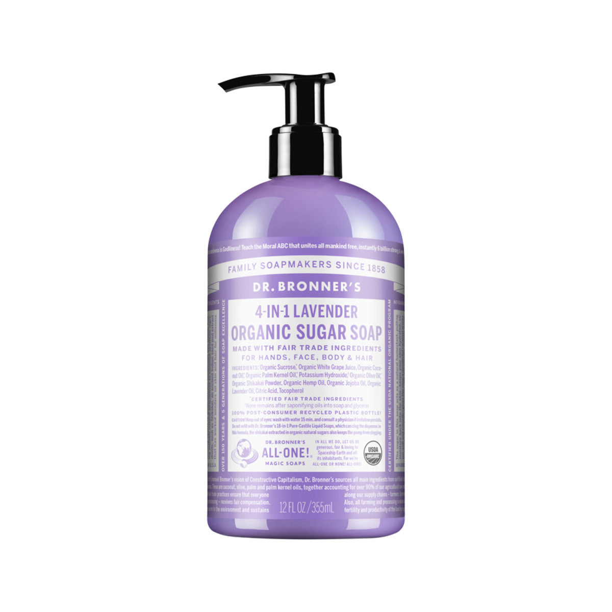 Dr. Bronner's Sugar Soap Lavender-The Living Co.