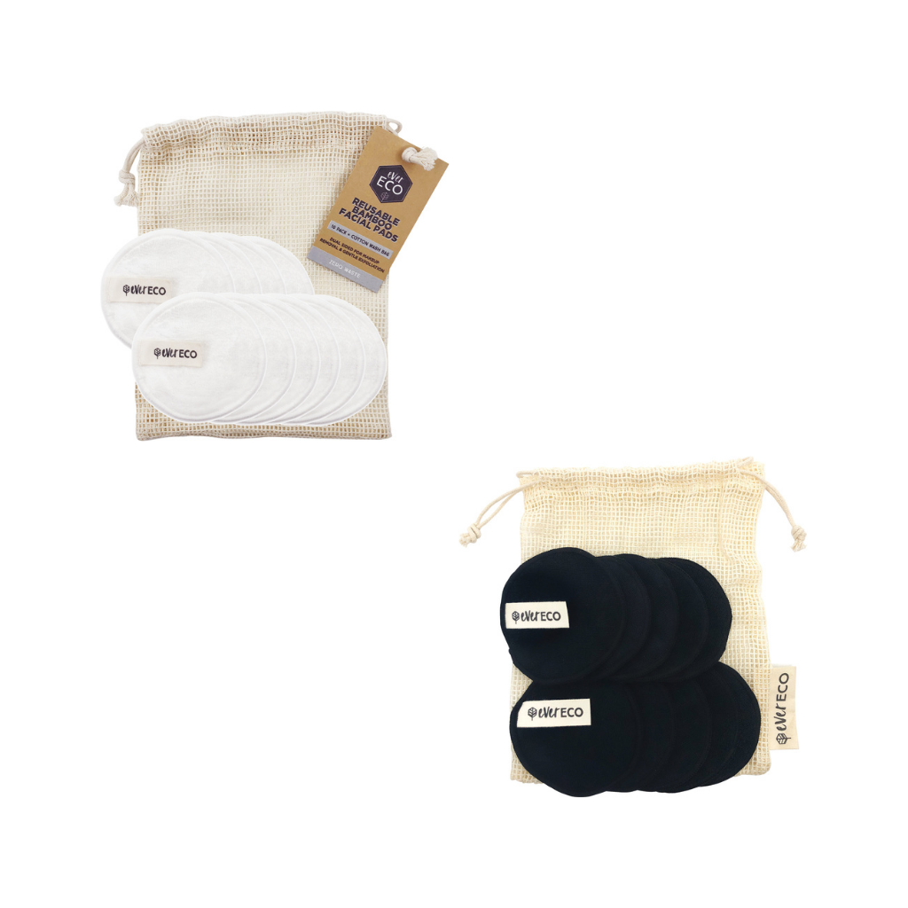 Ever Eco Reusable Bamboo Facial Pads With Cotton Wash Bag 10pk