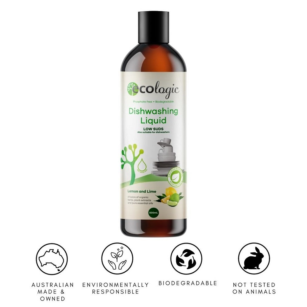 Ecologic Lemon & Lime Dishwashing Liquid 500mL