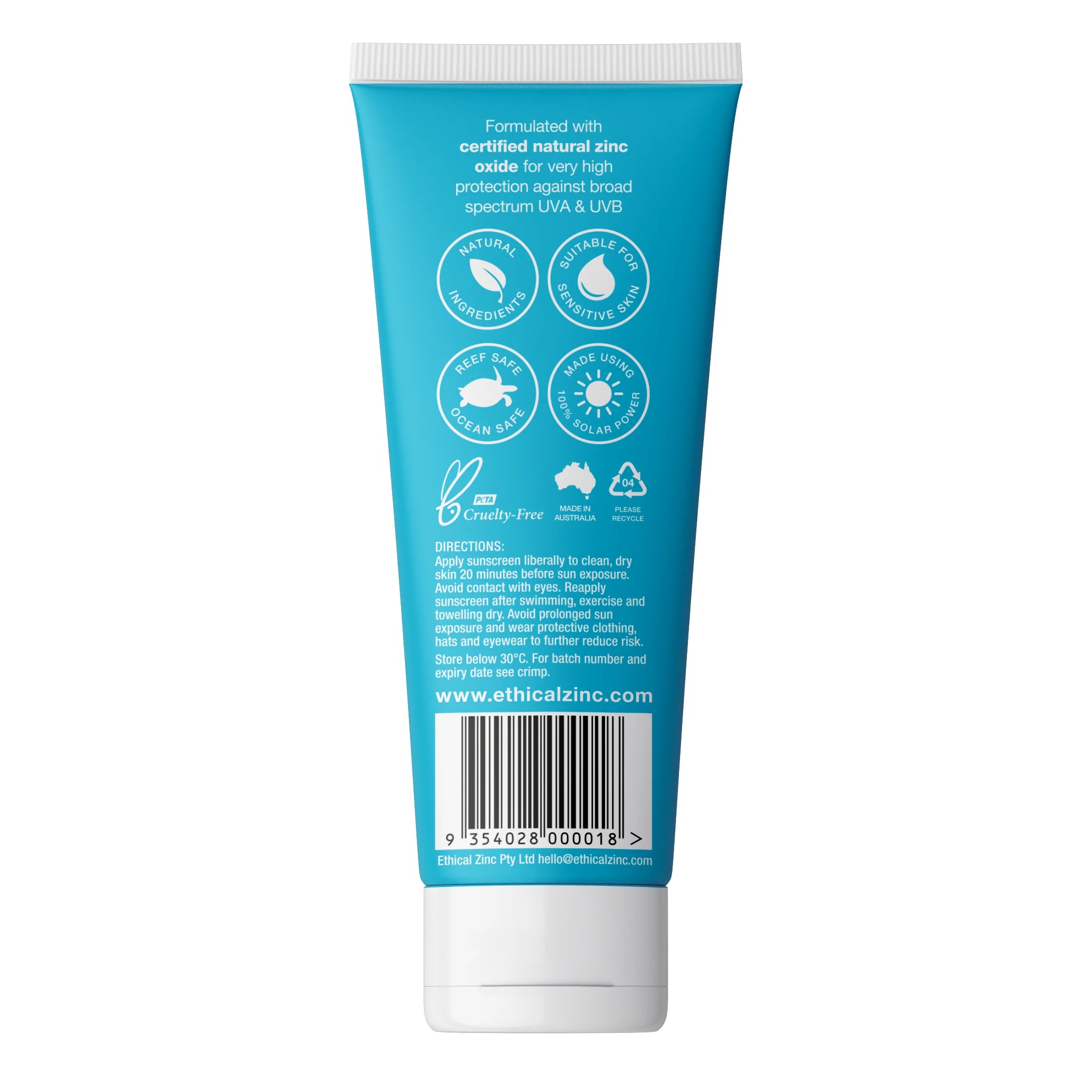 Ethical Zinc Natural Clear Zinc Sunscreen SPF 50+ 100ml