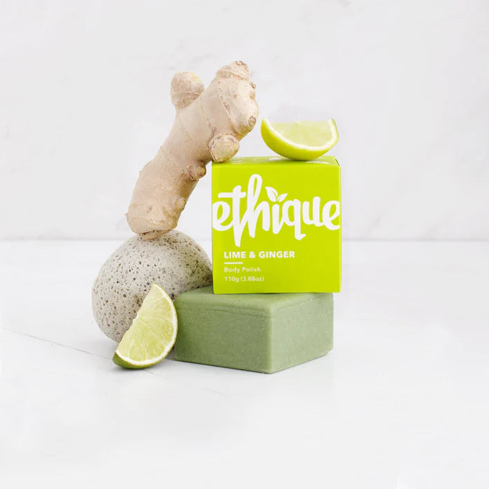 Ethique Solid Body Polish Bar Lime & Ginger 110g-The Living Co.