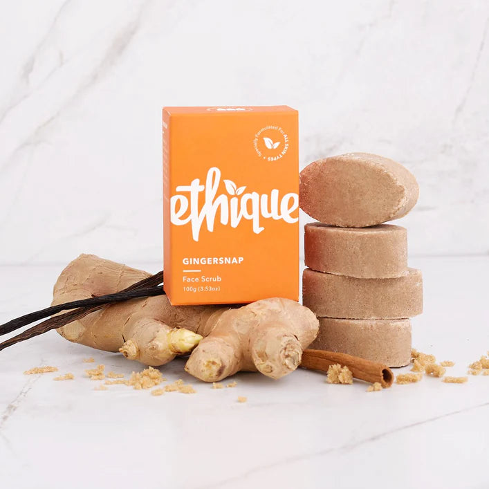 Ethique Solid Face Scrub Bar Gingersnap 100g-The Living Co.