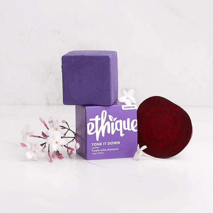 Ethique Solid Shampoo Bar Tone It Down for Purple shampoo for blondes (110g)-The Living Co.
