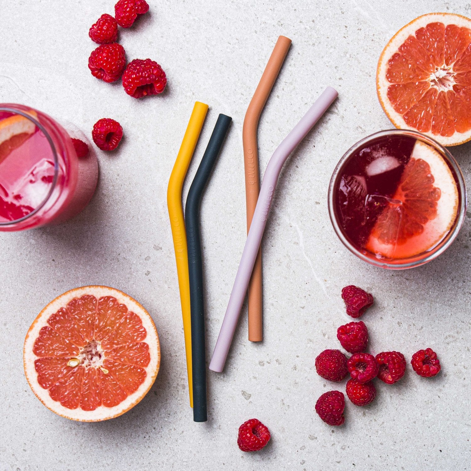 Ever Eco Silicone Straws - Bent Golden Hour 4pk