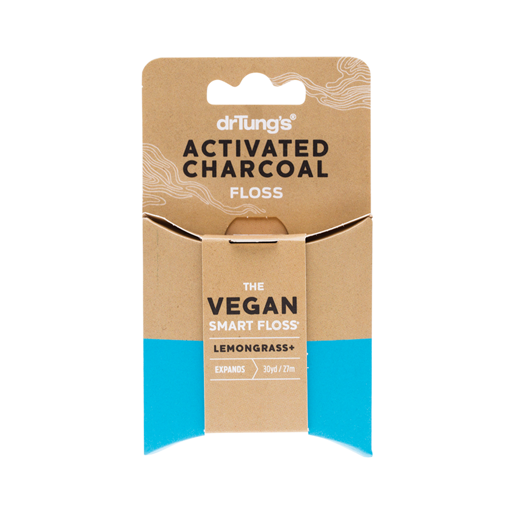 Dr Tung's Smart Vegan Dental Floss Activated Charcoal & Lemongrass 27m