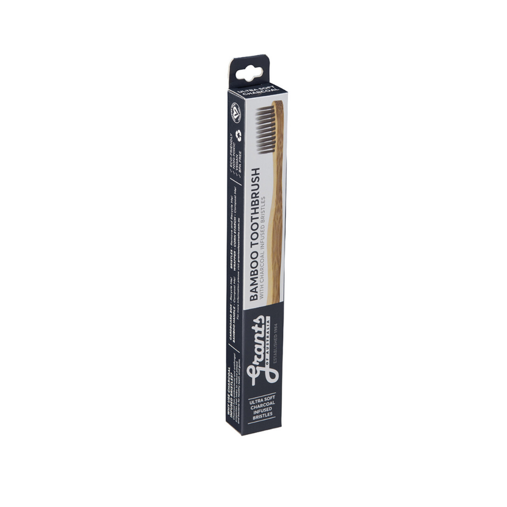 Grants Toothbrush Bamboo with Charcoal Bristles Adult Ultra Soft