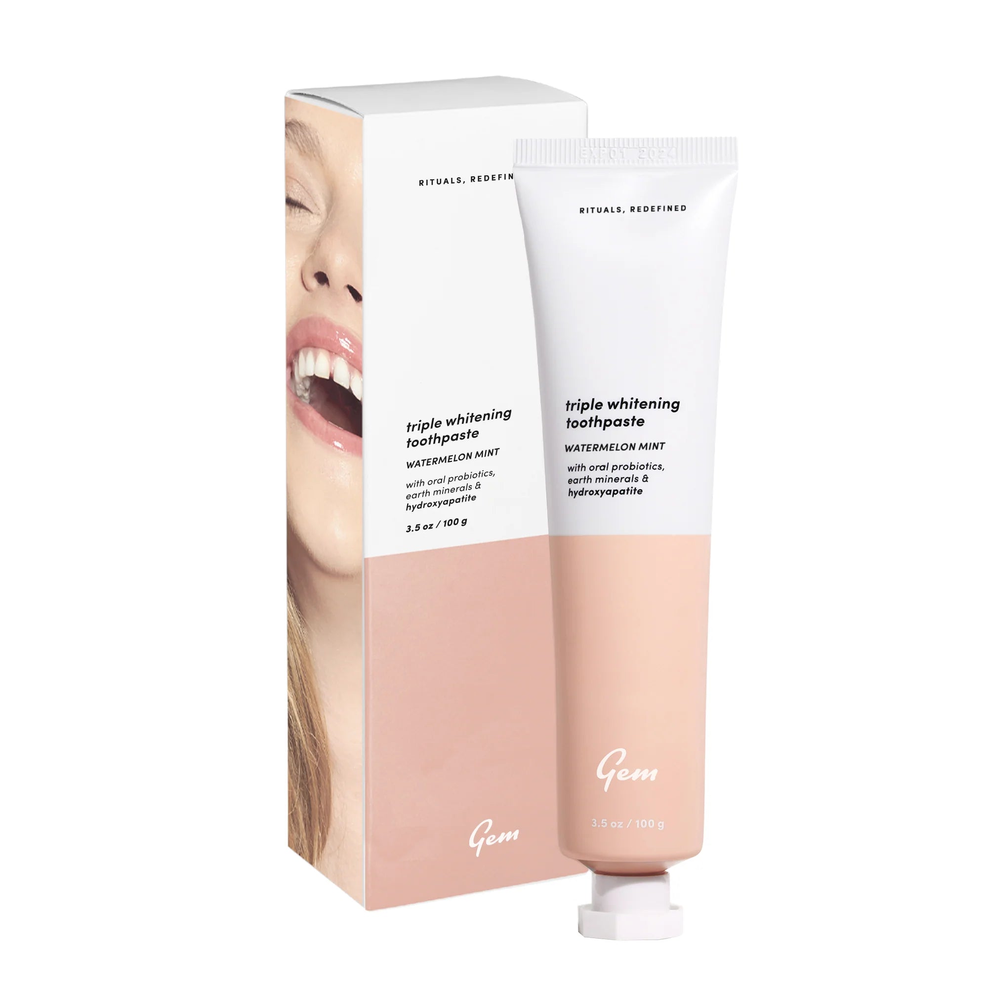 Gem Triple Whitening Toothpaste: Watermelon Mint-The Living Co.