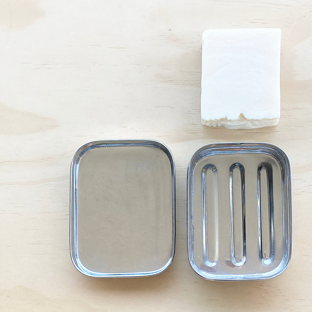 Stainless Steel Soap Dish Green Essentials