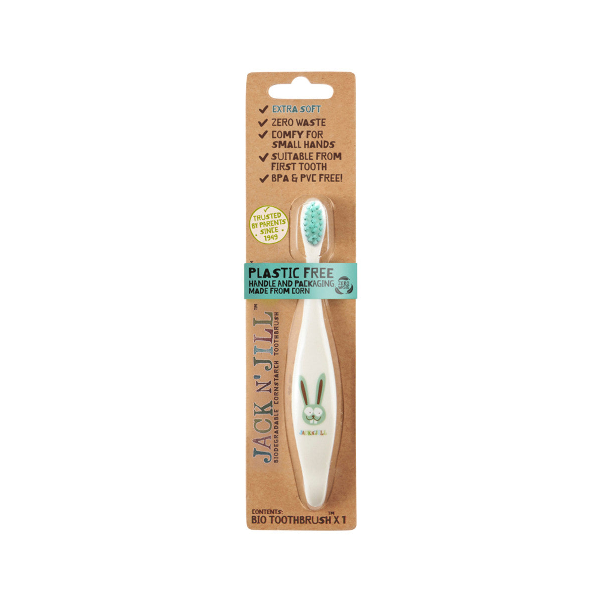 Jack n' Jill Toothbrush - Children Bunny (Biodegradable)-The Living Co.