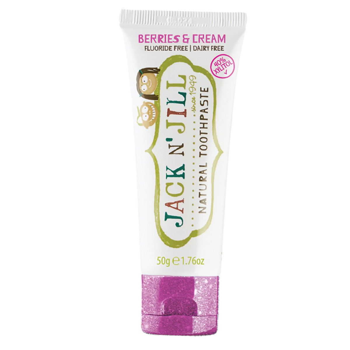 Jack n' Jill Toothpaste (Fluoride Free) Berries & Cream 50g-The Living Co.